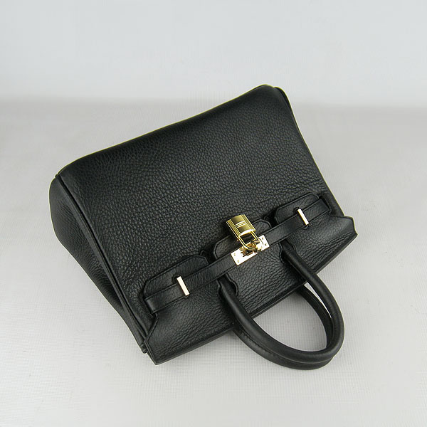 Super A Replica Hermes Togo Leather Birkin 25CM Handbag Black 6068